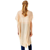Solid Color Half Ruffled Cover Up Poncho