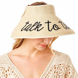 Talk To The Sand Message Roll Up Foldable Visor Sun Hat