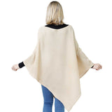 Textured Jersey Poncho Ruana Wrap