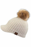 C.C Beanie Knitted Brim With Pom