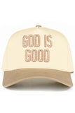 C.C GOD IS GOOD Embroidered Letter Two Tone Trucker Hat