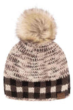 C.C Heather Chuck Beanie with Check Pattern Band