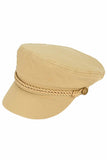 C.C Rope with Button Deco Solid Color Cotton Fish Man Cap