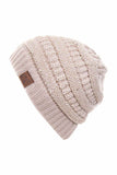 C.C Sequin Ponytail Messy Bun Beanie