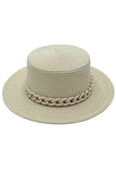 Chain Accent Boater Hat