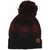 Buffalo Print Jacquard Knit Pom C.C Beanie