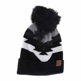 Aztec Natural Faux Fur Pom C.C Beanie