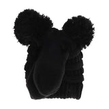 BABY Solid Knit Double Pom C.C Beanie with Mitten SET