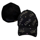 Bling Love Message Patterned Baseball Cap