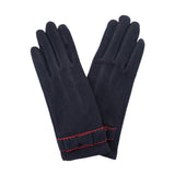 Bow Pointed Faux Suede Smart Touch Gloves