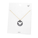 Fashionable Brass Metal Smile Pendant Necklace