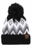 C.C Soft Aztec Pattern Beanie with Knit Pom