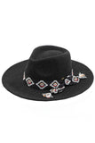 C.C Aztec Trim Band Vegan Felt Panama Hat