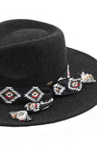 C.C Aztec Trim Band Vegan Felt Panama Hat