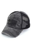 C.C Women's American Flag Embroidery Camo Baseball Cap 4th of July