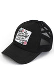 C.C BE YOURSELF Patch Criss-cross Pony Cap