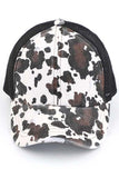 C.C COW PRINT CRISS CROSS PONYCAP