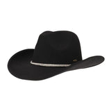 C.C Cowboy Vegan Felt Hat with Rhinestone String Trim Band