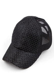 C.C GLITTER NETS CRISS-CROSS PONYCAP