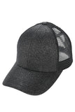 C.C Women's Glitter Mesh Back Criss-Cross Ponytail Cap