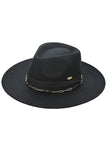C.C Link Chain & Pleated Wide Band Vegan Felt Hat