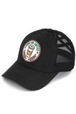 C.C RUNS ON COFFEE Patch Criss Cross Pony Cap