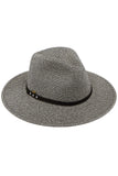 C.C SUEDE BAND TRIM PANAMA SUN HAT