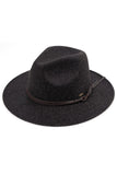 C.C Vegan Felt Leather Trim Heather Color Hat