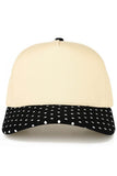 C.C Small Polka Dot Pattern Print Brim Two Tone Trucker Hat