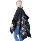 Chevron Pattern Cape Poncho Shawl Wrap