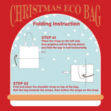 Christmas Poinsettia Printed Foldable Eco Bag