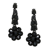 Crystal Rhinestone Flower Evening Earrings
