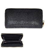 Crystal Rhinestone Pave Zipper Wallet