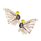 Bubble Stone Cluster Butterfly Evening Earrings