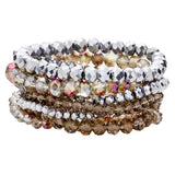 9PCS Faceted Bead Stretch Bracelets