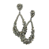 Women's Crystal Bubble Cluster Teardrop Evening Dangle Earrings