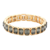 Women's Emerald Cut Stone Stretch Evening Bracelet 4th of July