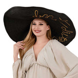 Do Not Disturb Message Wide Brim Straw Sun Hat