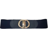 Double Half Open Circle Buckle Stretch Belt