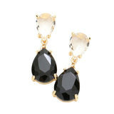 Women's Double Teardrop Link Dangle Evening Earrings