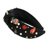 Enamel Halloween Charm Stone Cluster Embellished  Headband