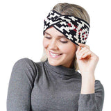 Western Pattern Knit Headband Earwarmer Earmuff