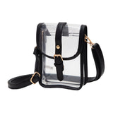 Faux Leather Belt Buckle Pointed Transparent Crossbody Bag
