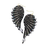 Felt Back Bead Embellished Wing Dangle Earrings