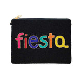 Fiesta Seed Beaded Message Clutch Crossbody Bag