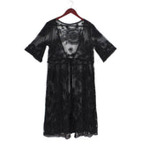 Flower Vintage Lace Long Cover Up Kimono Poncho