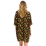Fruit Print Cover Up Poncho Kimono