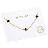 Gold Dipped Triple Quatrefoil Link Bracelet