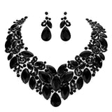 Marquise Stone Cluster Accented Evening Necklace