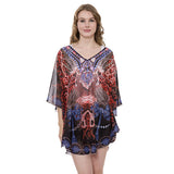 Mixed Print Cover Up Poncho